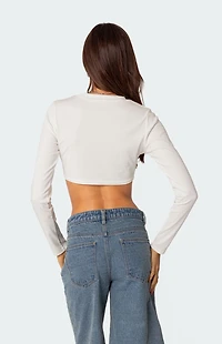 Edikted Ted Cropped Long Sleeve T-Shirt