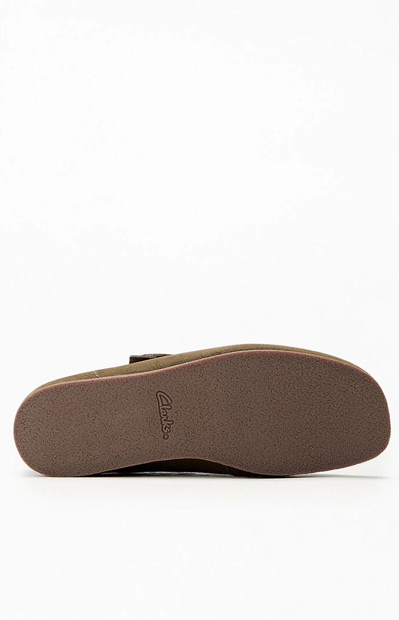 Clarks Khaki Suede Wallabee Evo Shoes