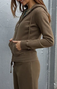 John Galt Brown Christy Zip Up Hoodie