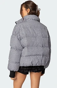 Edikted Oversized Gingham Puffer