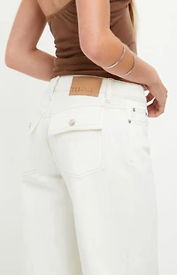 Pacsun Casey Low Rise Baggy Jeans Contrast Stitch White