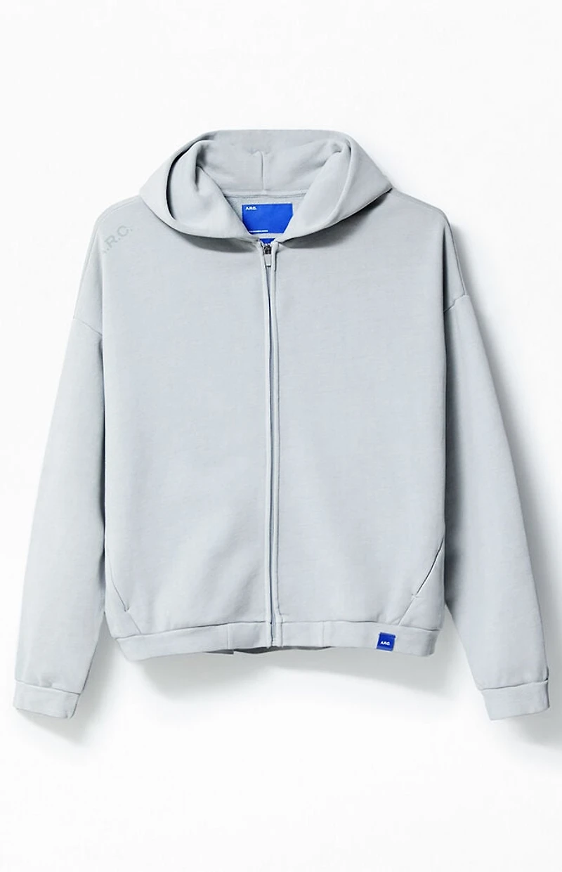 A.R.C. Gray Vintage Wash Heavyweight Fleece Zip Up Hoodie