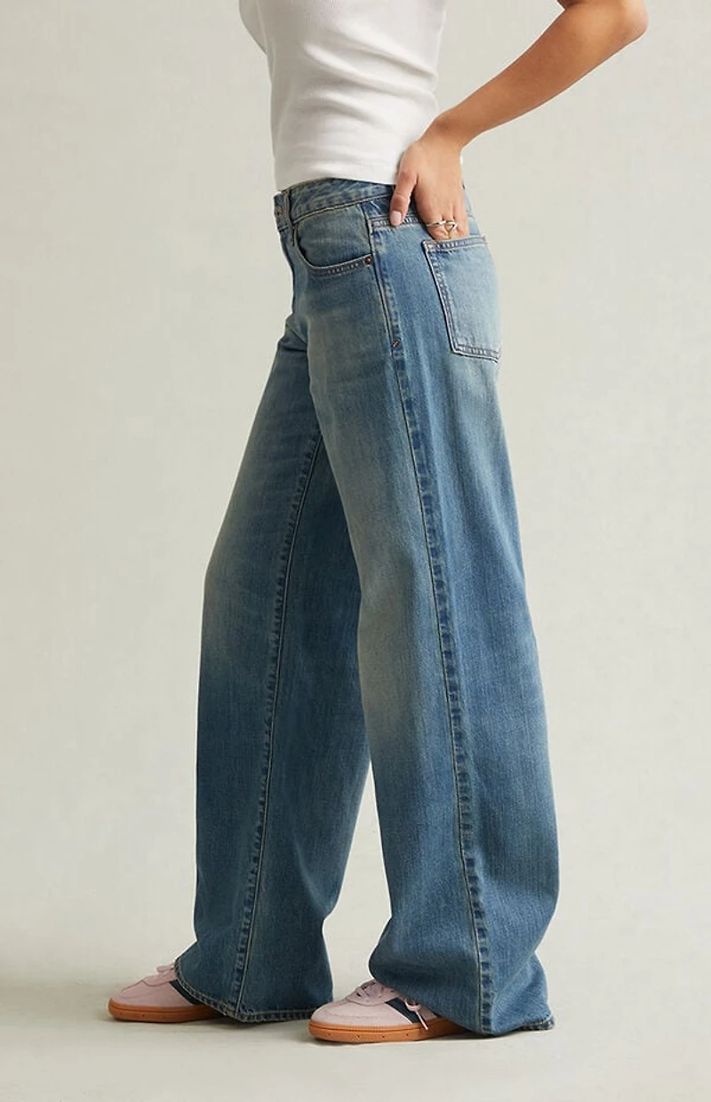 Pacsun Zoe Low Rise Girlfriend Jeans Light Blue