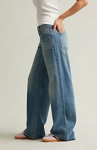 Pacsun Zoe Low Rise Girlfriend Jeans Light Blue