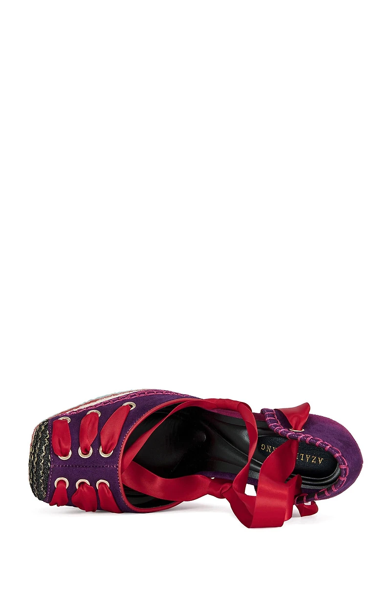 AZALEA WANG Women's Fonteyn Red Ballerina Platform Sandals