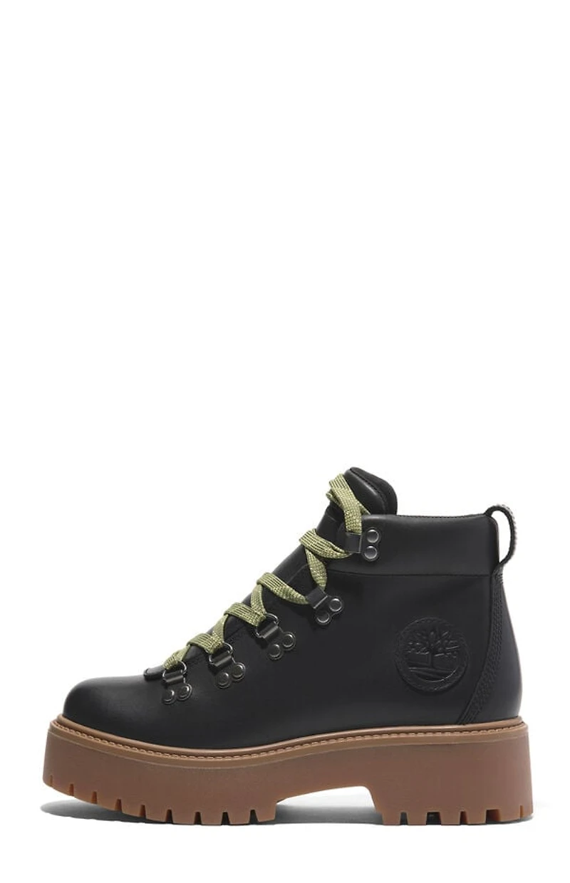Timberland Women's Black Nubuck Stone Street Mid Lace-Up Boots