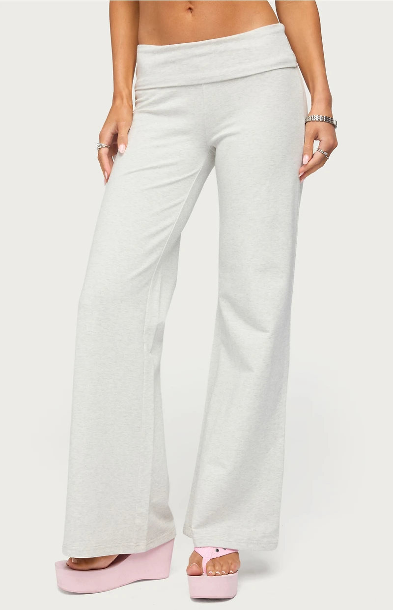 Edikted WKND Sequin Foldover Pants