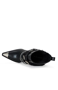 AZALEA WANG Women's Riggins Black Western Booties