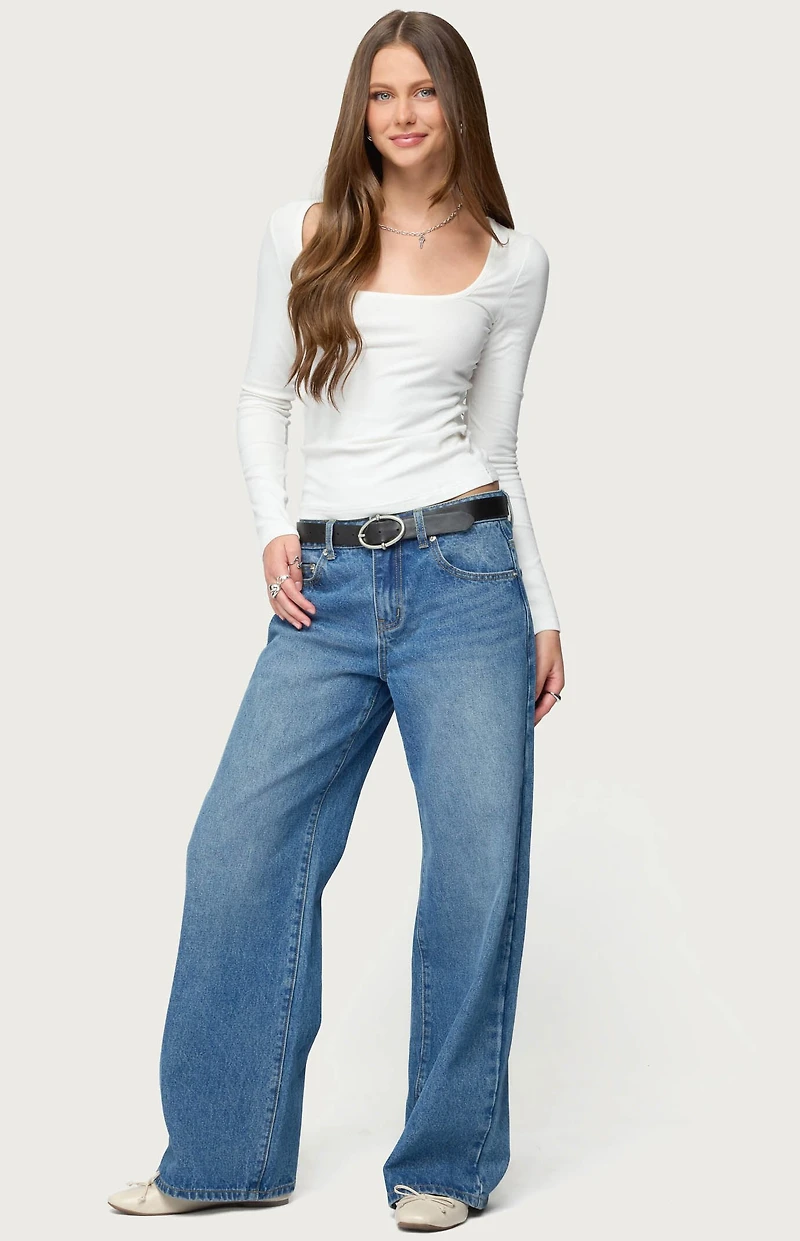 Edikted Zandra Square Neck Ribbed Top