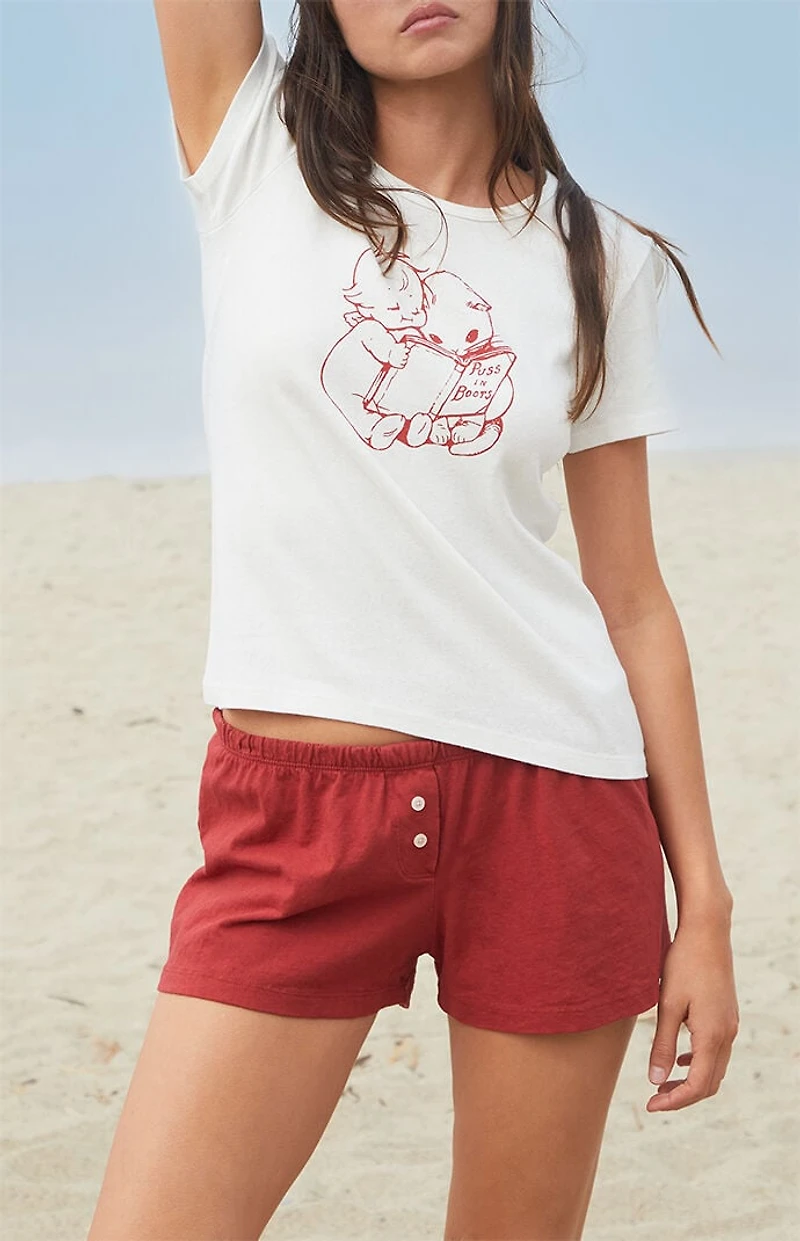 John Galt Red Keira Boxer Shorts