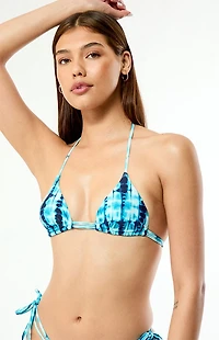 Pacsun Tie Dye Delia Double Tunnel Triangle Bikini Top