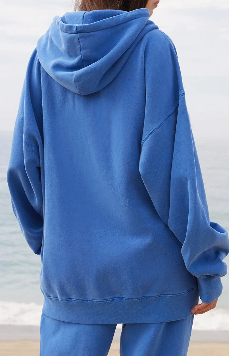 John Galt Electric Blue Zip Up Oversized Hoodie