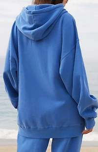 John Galt Electric Blue Zip Up Oversized Hoodie