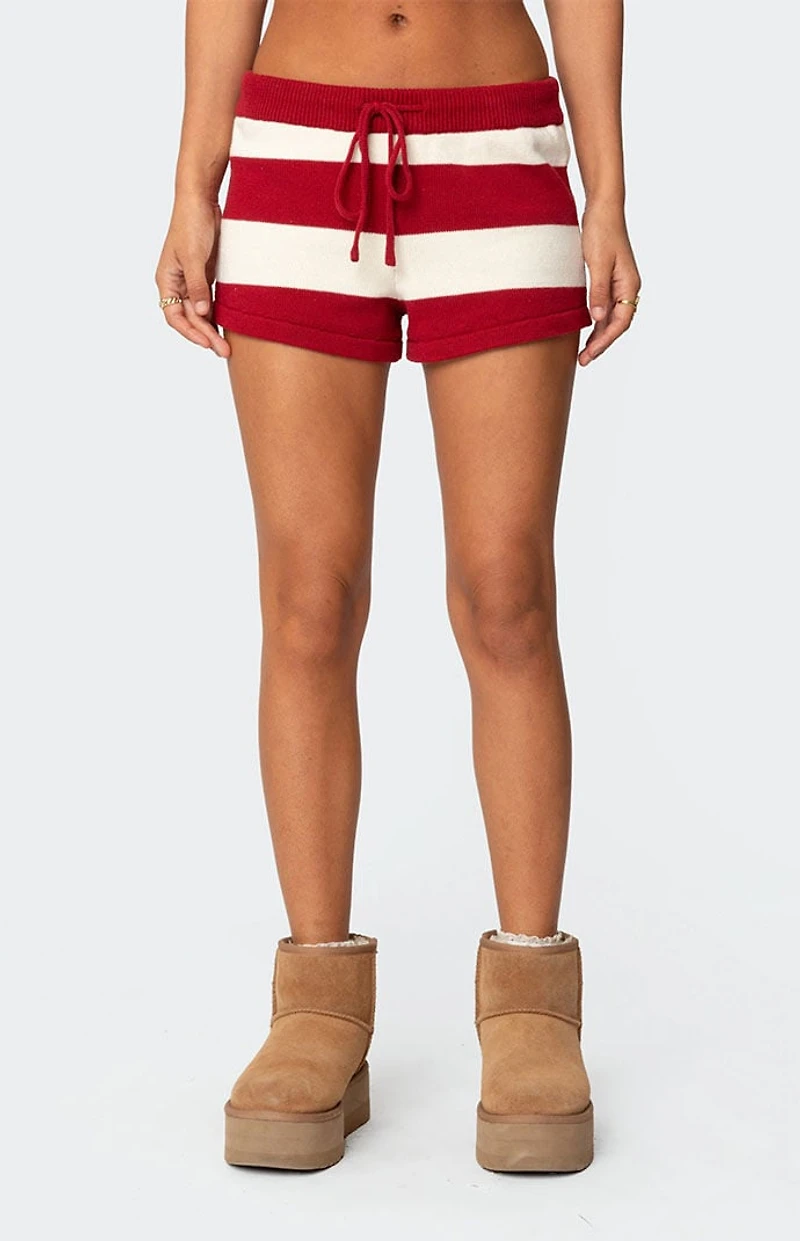 Edikted Riley Striped Knit Shorts