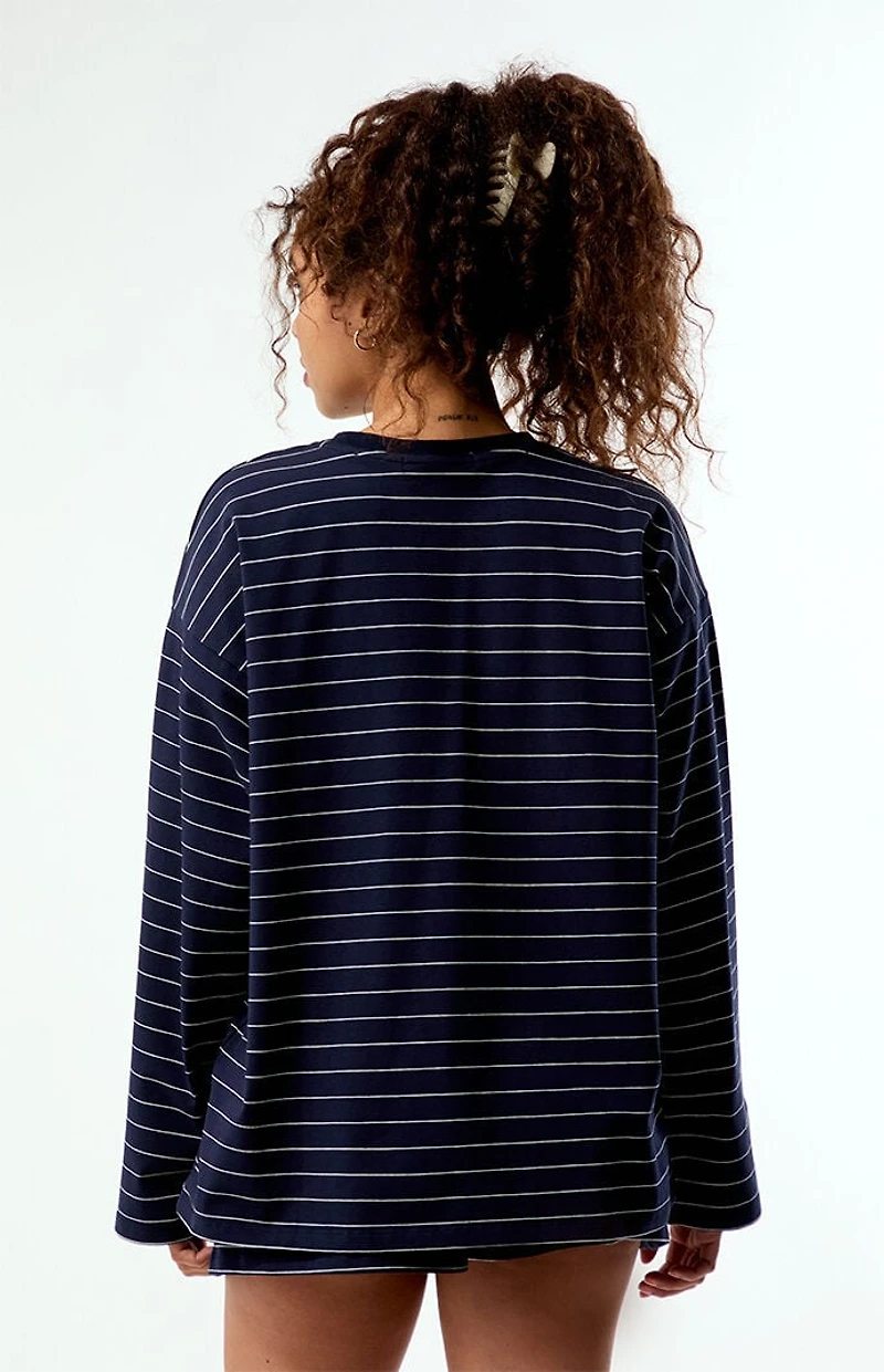 WEWOREWHAT Striped Long Sleeve Boxy Shirt