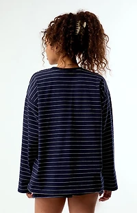 WEWOREWHAT Striped Long Sleeve Boxy Shirt