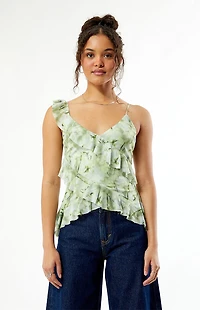 Your Favorite Josie Mesh Ruffle Tank Top