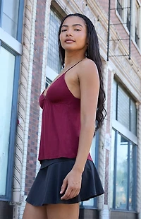 John Galt Burgundy Tiffany Bow Tank Top