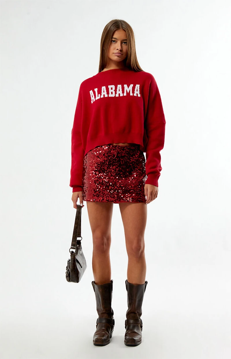HYPE & VICE Alabama Crimson Tide Ivy Knit Cropped Sweater