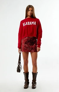 HYPE & VICE Alabama Crimson Tide Ivy Knit Cropped Sweater