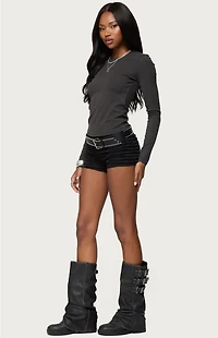 Edikted Daphne Ribbed Long Sleeve T-Shirt