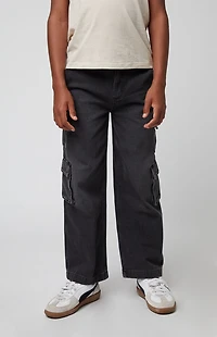 Pacsun Kids Black Baggy Cargo Jeans