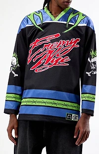Enemy NYC Black & Green Diluted Hockey Jersey