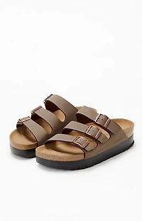 Birkenstock Women's Florida Platform Flex Vegan Leather Sandals Mocha