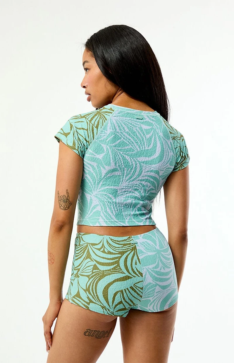 Roxy Printed Short Sleeve Cropped Rashguard
