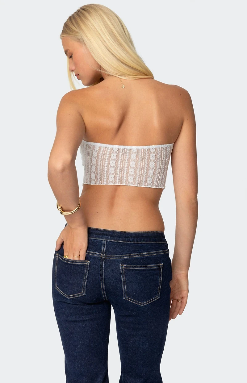 Edikted Sheer Lace Handkerchief Top