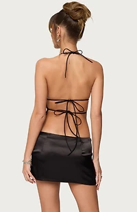 Edikted Nelley Backless Beaded Sequin Chiffon Top