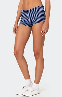 Edikted Levia Striped Micro Shorts