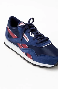 Reebok Kids Navy & Burgundy Classic Nylon Collegiate Shoes