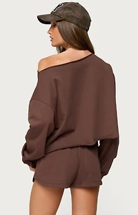 Edikted Kordelia Off Shoulder Sweatshirt