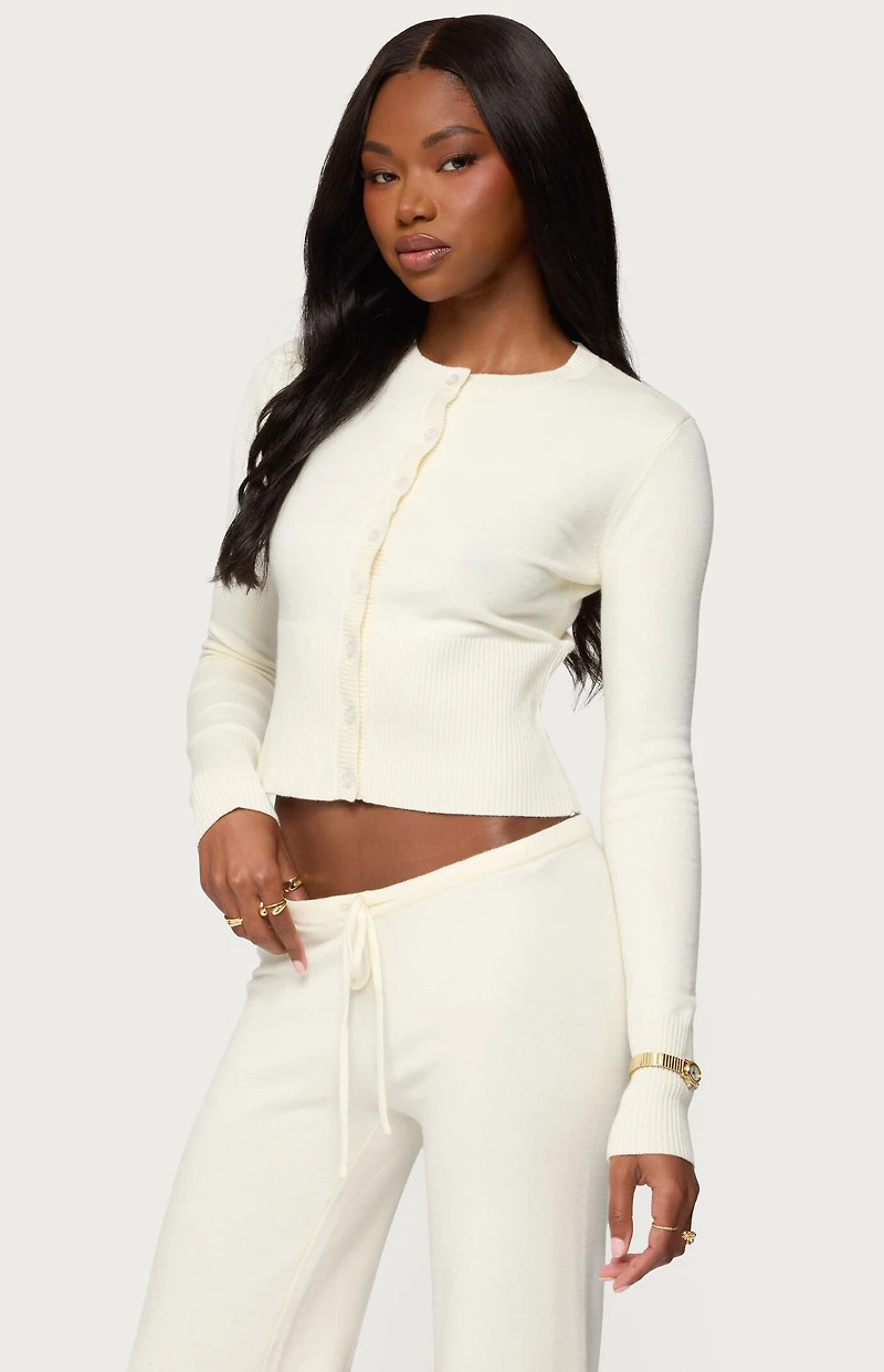 Edikted Montanna Rib Knit Cardigan