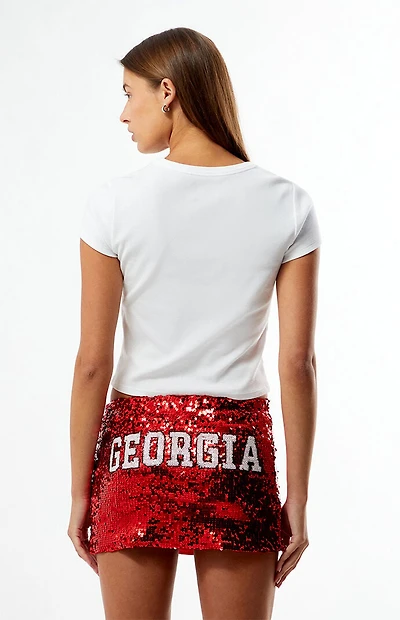 HYPE & VICE Georgia Bulldogs Sequin Mini Skirt