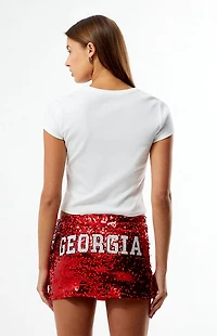 HYPE & VICE Georgia Bulldogs Sequin Mini Skirt