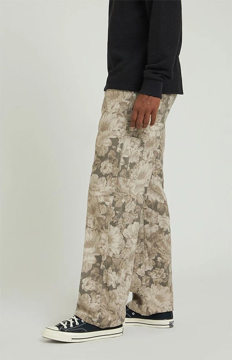 Pacsun Dylan Baggy Jeans Carpenter Brown Floral