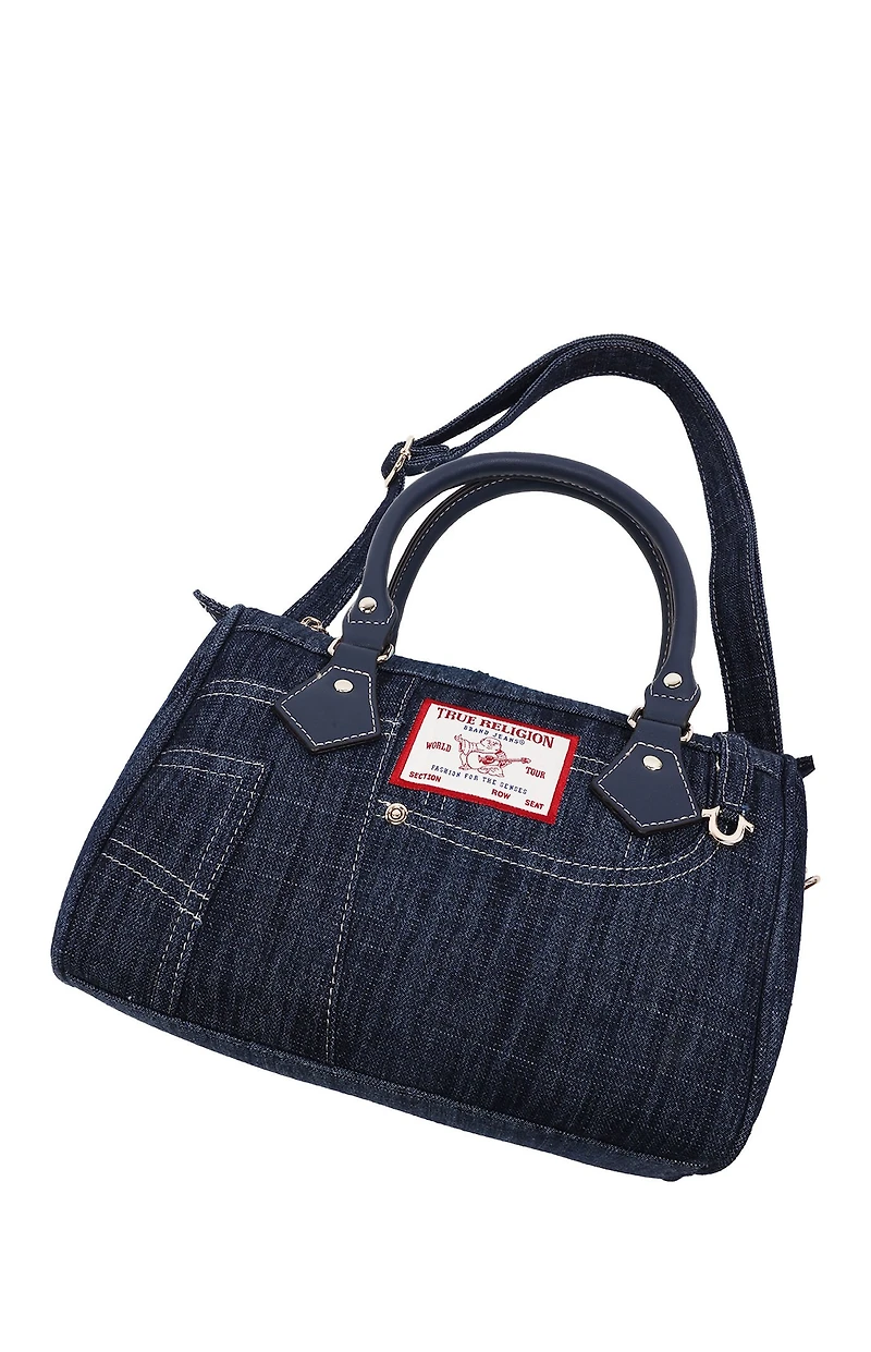 True Religion Dark Denim Heritage Satchel Bag