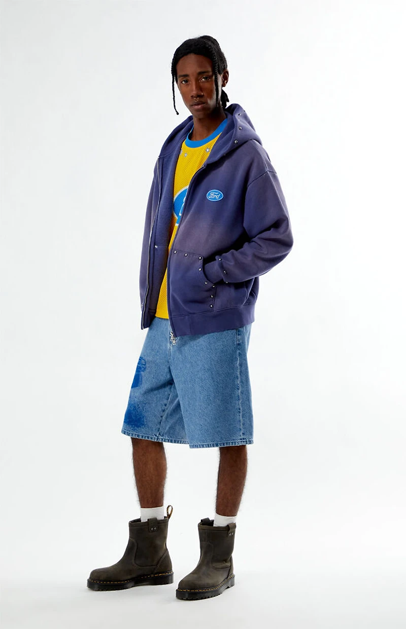 FORD Studded Logo Full Zip Hoodie