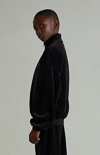 Fear of God ESSENTIALS Kids Vintage Black Classic Fit  Velour Track Jacket