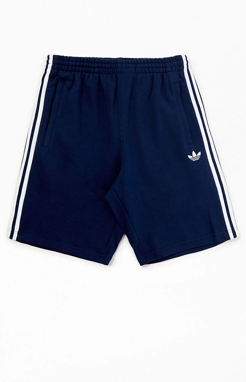 adidas Navy 3-Stripes Oversized Sweat Shorts