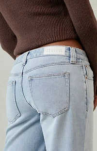 Pacsun Charlie Low Rise Baggy Bootcut Jeans Light Blue Wash