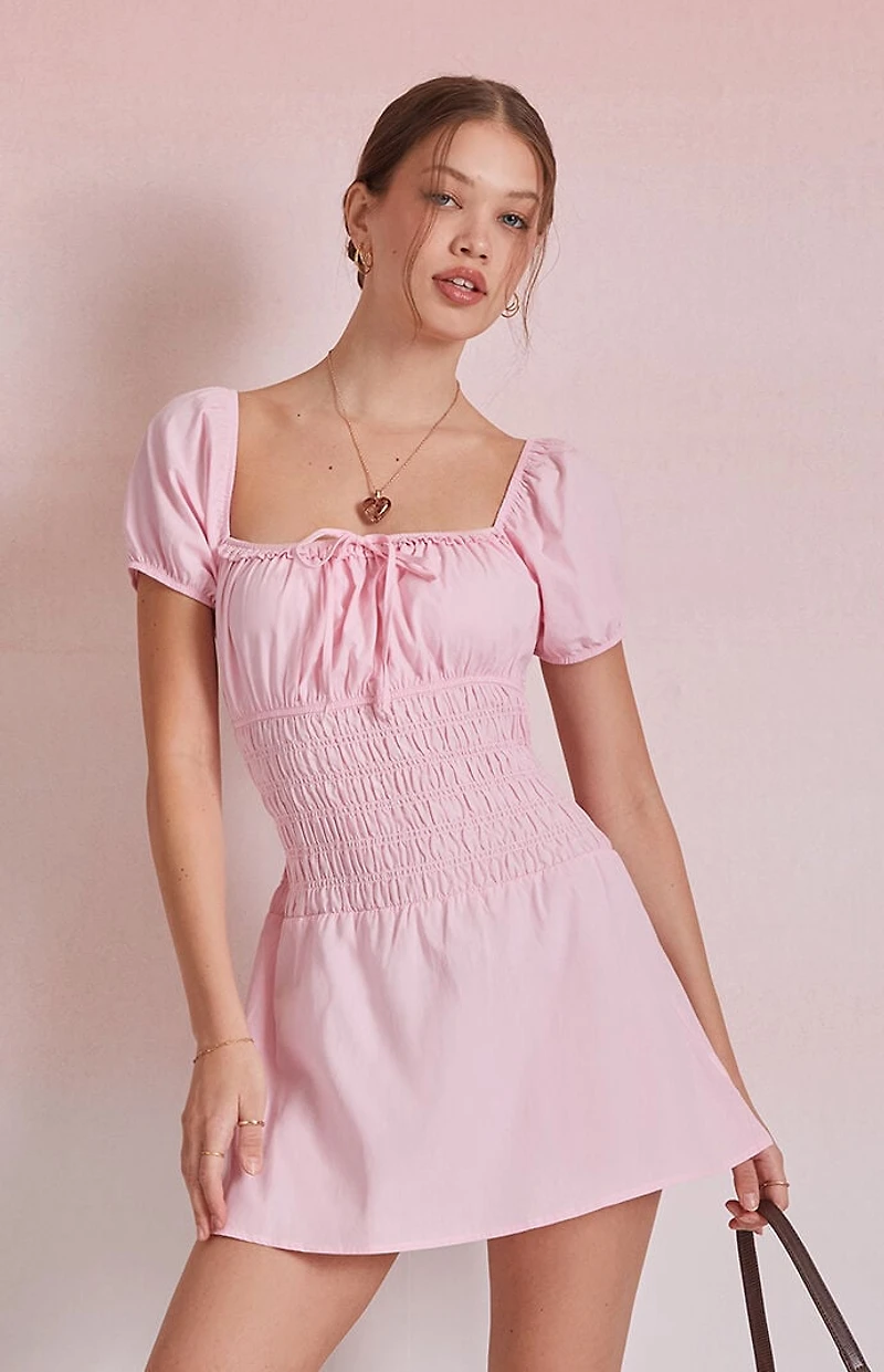 Beverly and Beck Jane Puff Sleeve Mini Dress