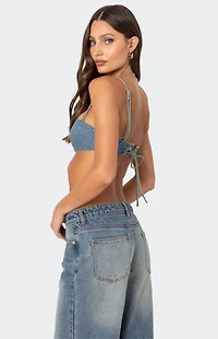 Edikted Brandy Denim Bralette