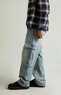 Pacsun Dylan Baggy Jeans Cargo Medium Blue Tint
