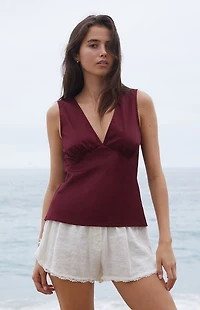 John Galt Burgundy Rafaela Top