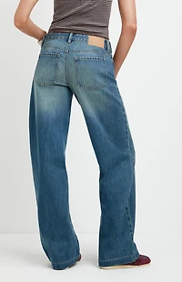 Pacsun Casey Low Rise Baggy Jeans Medium Blue Washed