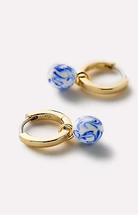 Ana Luisa Lainey Marble Blue Gold Drop Earrings