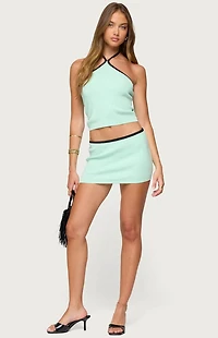 Edikted Aureley Contrast Knit Halter Top